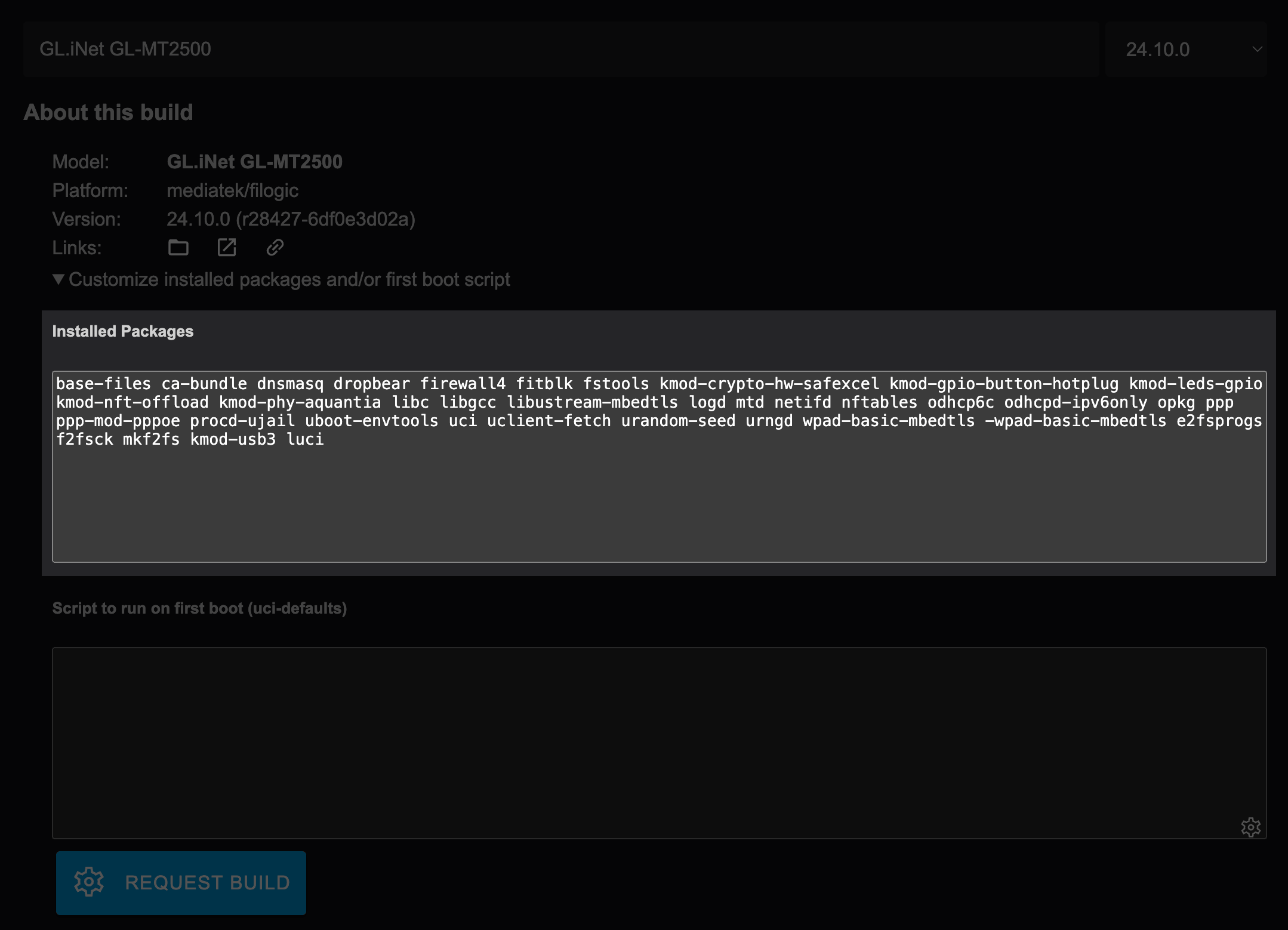 Customize installed packages