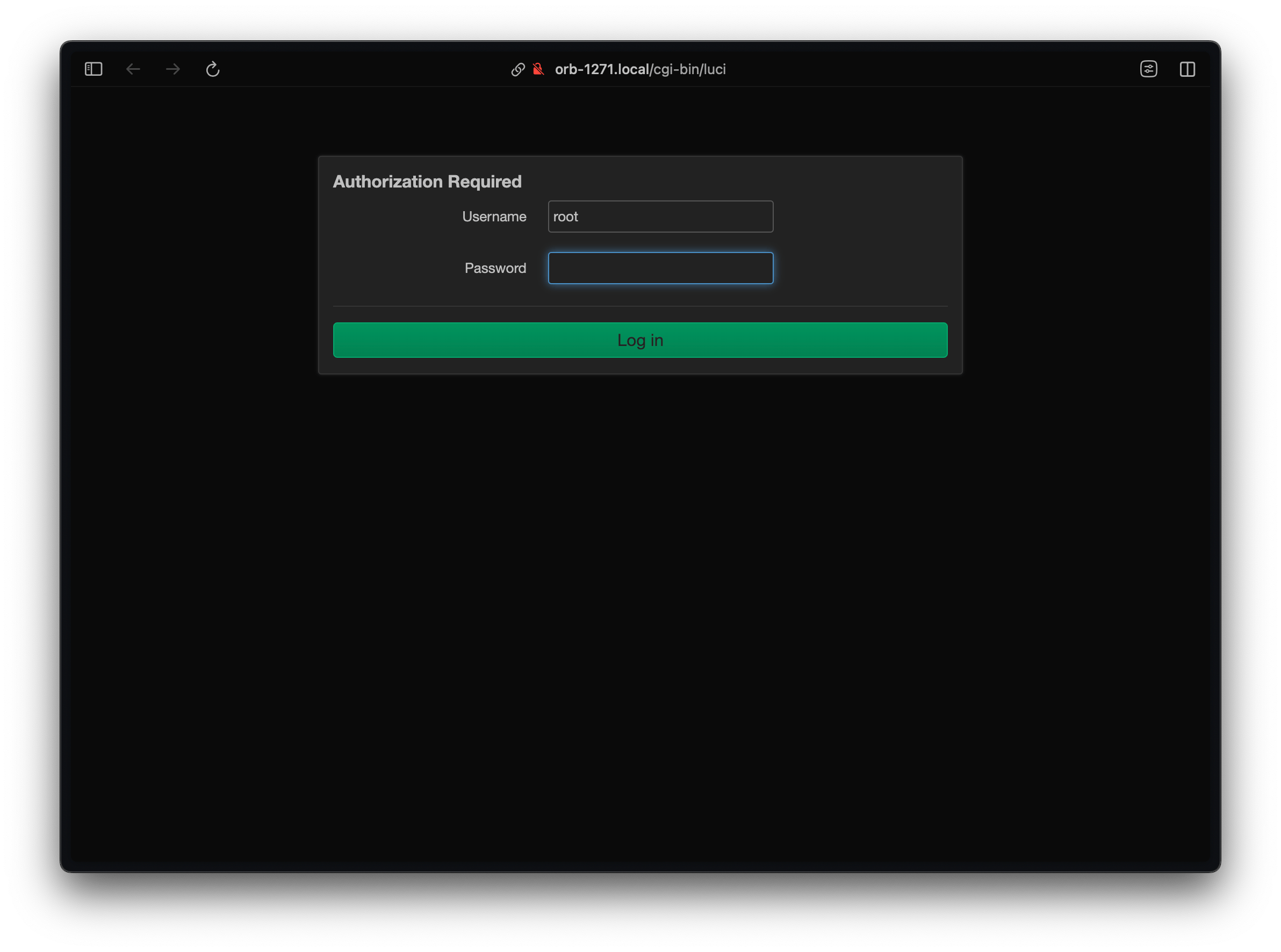Login prompt