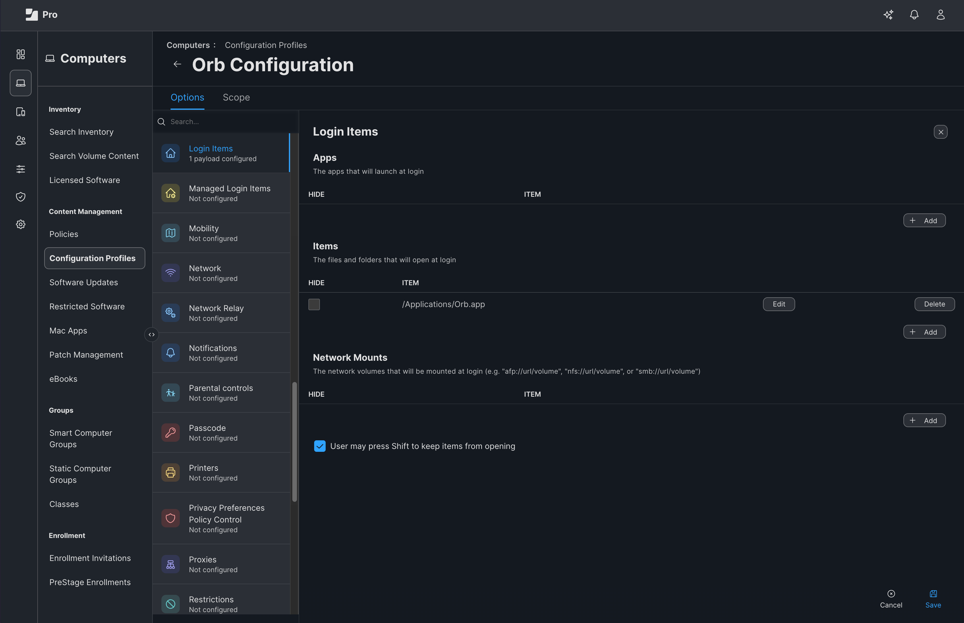 Custom Profile