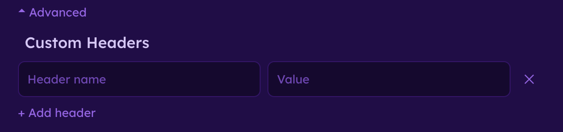 Webhook Advanced Settings
