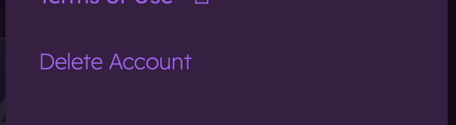 Delete Account