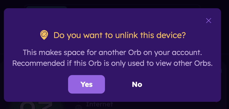 View Only Unlink Device