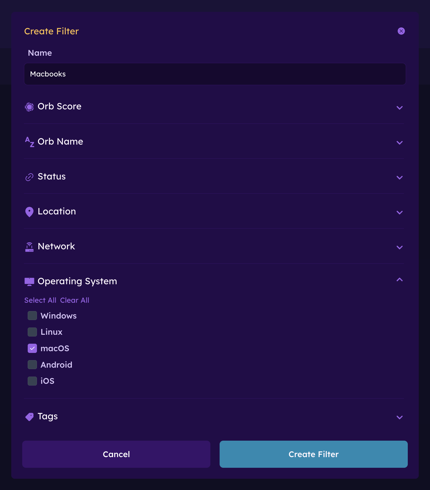Filter Parameters