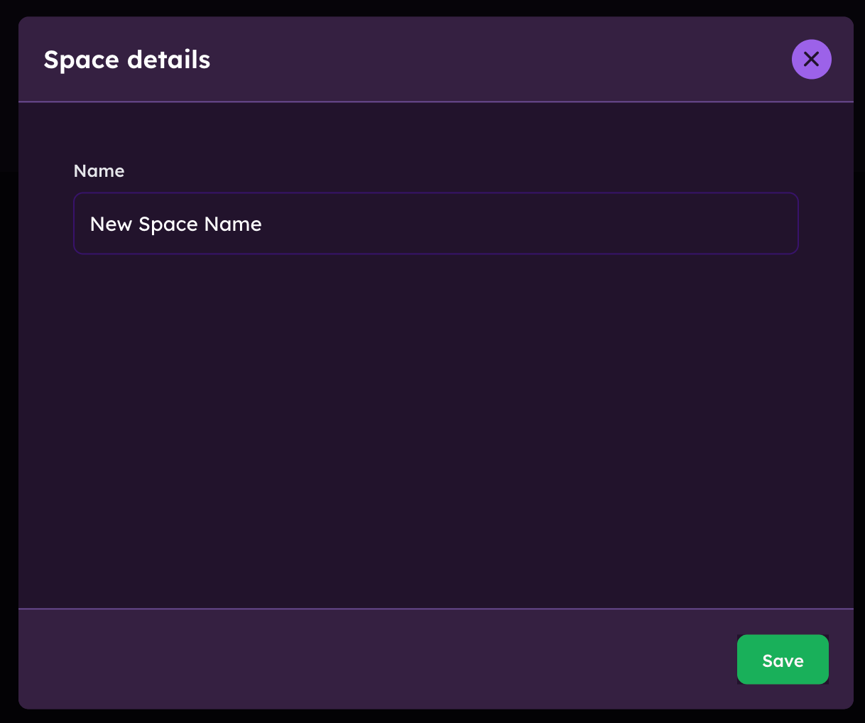 Edit Space Name