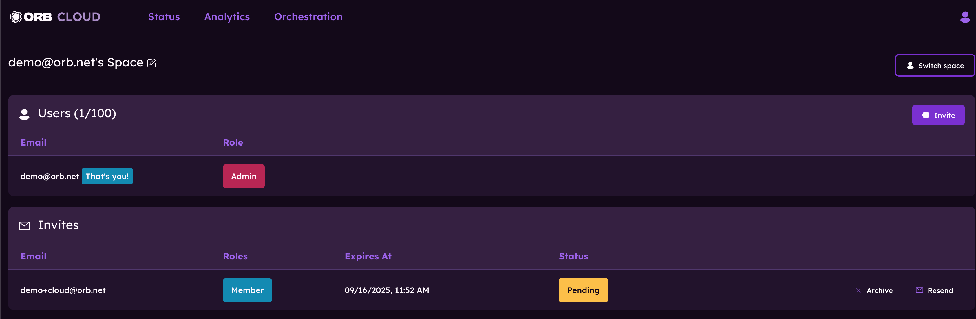 Invite pending